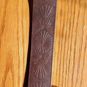 Embossed Brown Landes 100% Bridle Leather Belt